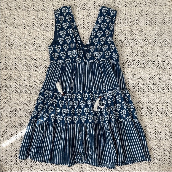 Japna Navy Floral and Stripe Mini Dress - Picture 3 of 7